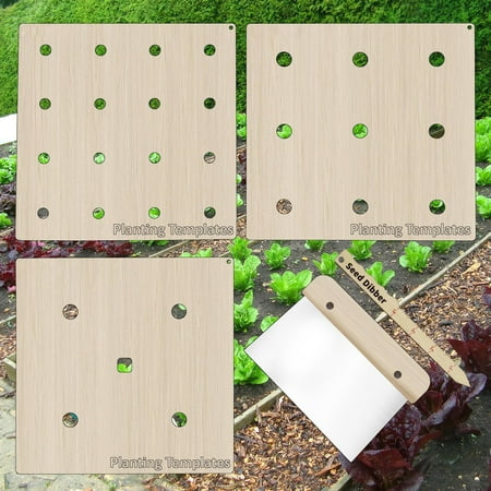 Fimeskey 1* Planting Board Set Seed Disseminators Wooden Kit Square Foot Gardening Tools Seed Templates Gifts For Gardeners Garden Seed Spacing Tools Supplies