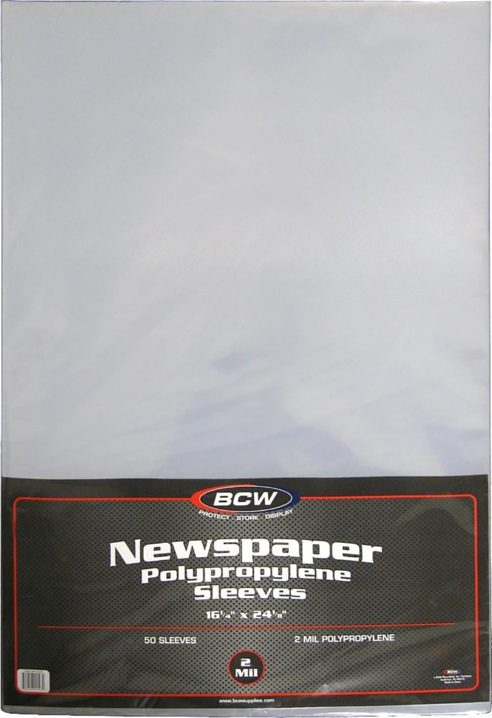 16 x 24 Pack of 50 High Quality BCW Newspaper Sleeves 