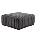 thumbnail image 2 of Modway Conjure Channel Tufted Performance Velvet Ottoman in Black Gray, 2 of 5