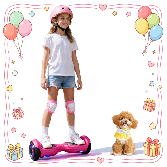Mosta Hover Electric Scooter Board for Kids & Adults, 9 mph & 9 Miles All Terrain Self-Balance Scooter with Bluetooth and Led Lights,6.5 inch,165 lbs capacity,LED Light,Perfect Gift