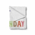thumbnail image 2 of 90th Birthday Soft Flannel Fleece Blanket, Happy Greeting Lettering in Watercolors Pastel Text with Paint Effect Image, Cozy Plush for Indoor and Outdoor Use, 50" x 70", Multicolor, by Ambesonne, 2 of 6