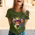 thumbnail image 2 of Womens Casual Tops Crew Neck Short SLeeve Loose Fit Carnival Highland Cattle Printed Tees 2026 Spring Beach Vacation Trendy T Shirts, 2 of 5