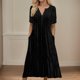 thumbnail image 1 of WILLBEST Vestidos De Verano Para Mujer Vestido Largo De Verano Vestido De Mujer Manga Corta Playa Cuello En V Con Botones Vestido Casual Con Bolsillos Vestidos Bohemios Vestidos Largos Elegantes, 1 of 3