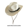 thumbnail image 3 of Classical Western Styles Straw Sun Hat Adjustable Roll Brims Panama Hat For Outdoor Activity And Fashion Enthusiasts, 3 of 9