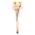 thumbnail image 3 of 1.71 ct Round Cut Natural Citrine Solitaire with Simulated Diamond Accents 18K Rose Gold Womens Engagement Ring, 3 of 6