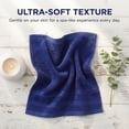 thumbnail image 4 of REGALWOVEN 4 Pack Solid Striped Cotton Washcloths, Soft Absorbent Fingertip Towels for Face, Body, and Spa Dark Blue 13" x 13", 4 of 6