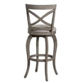 thumbnail image 4 of Home Square 2 Piece Fabric Upholstered X-Back Swivel Counter Stool Set in Gray, 4 of 10