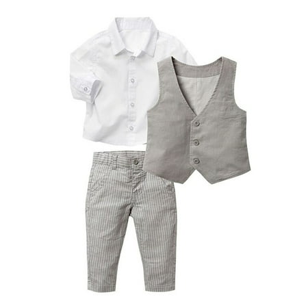 StylesILove Baby Kid Boy Formal Wear Shirt, Vest and Pants 3-pc (2-3 Years)