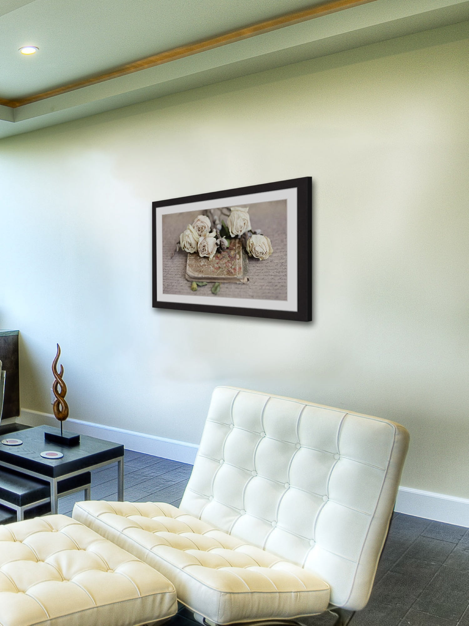 "Vintage Book and Roses" Framed Painting Print