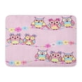 thumbnail image 1 of NUDECOR Cute Beautiful Pattern Owls and Flowers on Pink Nursery Doormat Floor Rug Bath Mat 30x18 inch, 1 of 1
