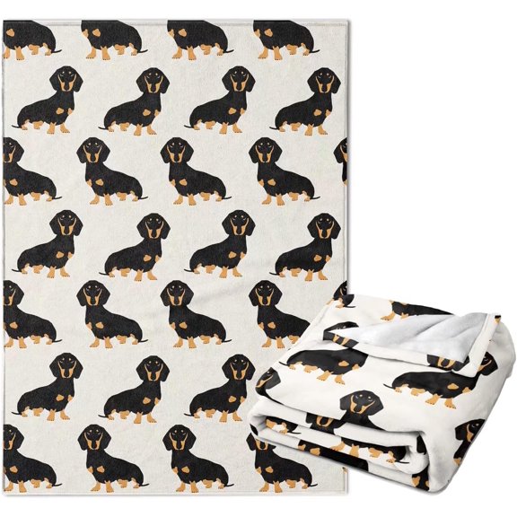 Ultra Soft Blanket Dachshund Weiner Dog Pet Dogs Throws Blanket Plush Fuzzy Lightweight Couch Sofa Bed Warm Cozy Flannel Blanket for Kids and Adults Gift 60 X 50