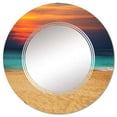 thumbnail image 2 of DESIGN ART Designart 'Vibrant Sunset In Orange, Purple Above The Beach' Nautical & Coastal Printed Wall Mirror 24in.x24in., 2 of 5