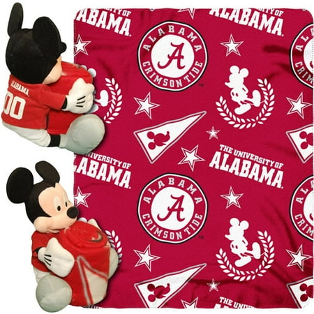 Disney NCAA Hugger Pillow and 40" x 50" Throw Set, Alabama Crimson Tide