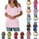 thumbnail image 1 of Conjuntos de maestra/o,Blusa informal con cuello en V para mujer, manga corta estampada, tejido suave de imitación de tela, cómoda para uso diario en casa, sopatenor, 1 of 9