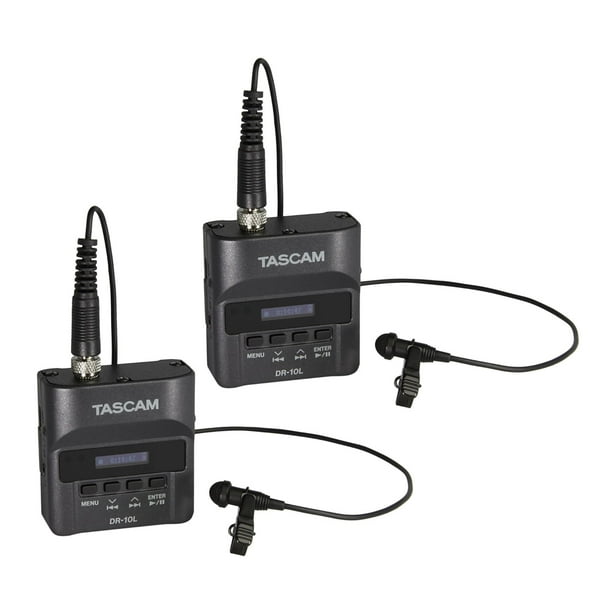 Tascam DR-10L Compact Digital Audio Recorder and Lavalier Mic Combo (2 Pack)