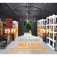 thumbnail image 5 of Miekor Furniture 12x25FT Outdoor Metal Garage Shed, Extra Large Metal Carport with Lockable Double Hinged Doors, Heavy Duty Car Shelter for Car, Truck, Motorcycle and Lawn Equipment, Dark Grey MK9689, 5 of 10