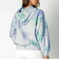 thumbnail image 5 of RQYYD Womens Tie Dye Hoodies Casual Loose Pullover Sweatshirts Tunic Top Color Block Long Sleeve Fall Drawstring Tops Green L, 5 of 7