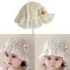 thumbnail image 2 of Infants Protective Sun Hat with Floral Accent, Comfortable Baby Flower Fisherman Hat Outdoor Basin Caps for Girls Yellow, 2 of 4