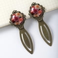 thumbnail image 3 of Petal flowers Reading Accessories: Vintage Copper-Colored Lace Bookmarks - Set of 2 Stainless Steel Book Markers, 3 of 5