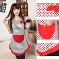 thumbnail image 6 of HomeLife Women Cute BowKnot Dot Aprons Kitchen Restaurant Cafe Bib Cooking With Pocket, 6 of 13