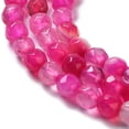 thumbnail image 5 of Faceted Natural Striped Agate/Banded Agate Beads Strands Round Dyed Heated Magenta 4mm Hole: 0.8mm 86pcs/strand 14 inch(35.6cm) diy, 5 of 7