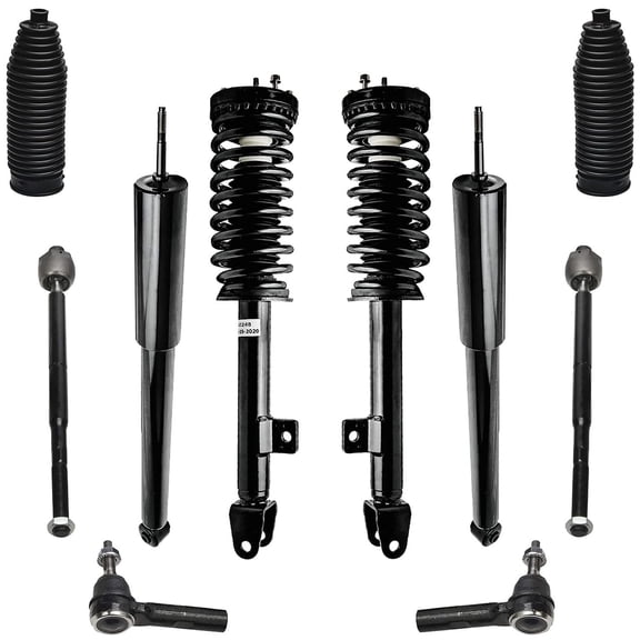 Detroit Axle - 10pc RWD Struts Shocks Kit for 2005-2010 Chrysler 300, 2006-2010 Dodge Charger, 2005-2008 Magnum, Front Tie Rods Boots Strut & Coil Spring Rear Shock Absorbers Replacement Suspension