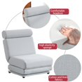 thumbnail image 4 of HomePerch Convertible Folding Sofa Bed with Pillow, Linen Upholstered Sleeper Chair, Adjustable Backrest Single Sofa Couch for Living Room, Bedroom, Office – Light Grey, 4 of 9