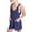 Navy, variant on BFHHYA Girls Cotton Linen Rompers Spaghetti Strap Sleeveless V-Neck Shorts Jumpsuits Fashion Summer Rompers with Pockets 5-14 Y