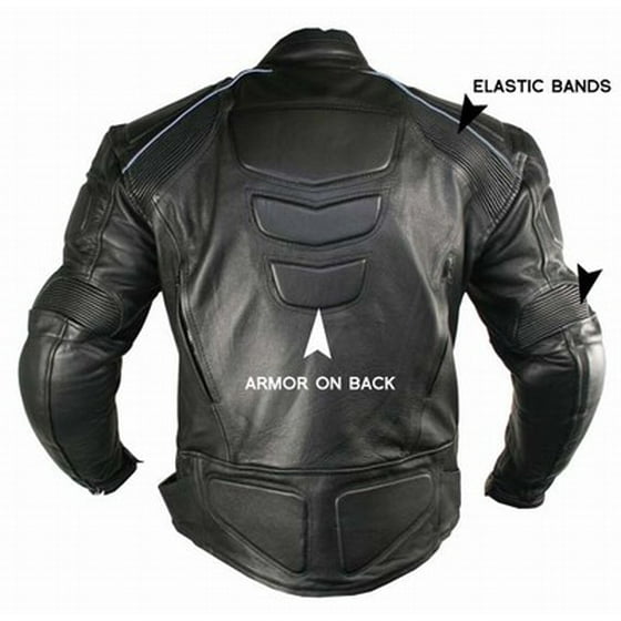 Xelement B9119 Mens Black Armored Leather Motorcycle Jacket