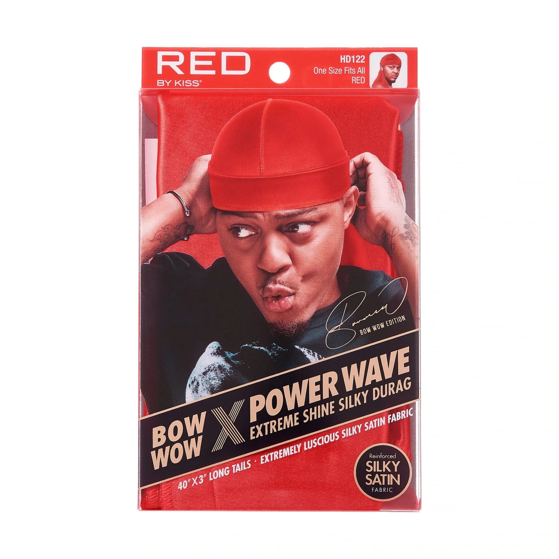 RED by Kiss Silky Satin Durag Premium Smooth Silky Durag for Men & Women  360 Waves Headwraps (Grey)