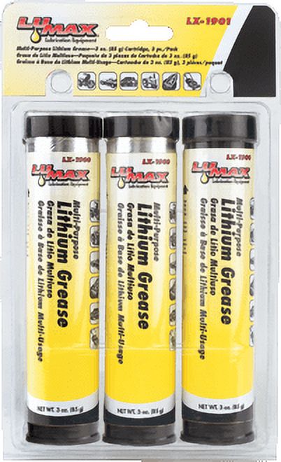 Lumax LX-1901 Lithium Grease Cartridge, 3 oz, 3 Pack