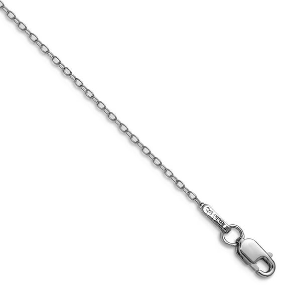 14k White Gold .8mm Forzantine Cable Chain Ankle Bracelet 10 Inch Anklet for Women and Men