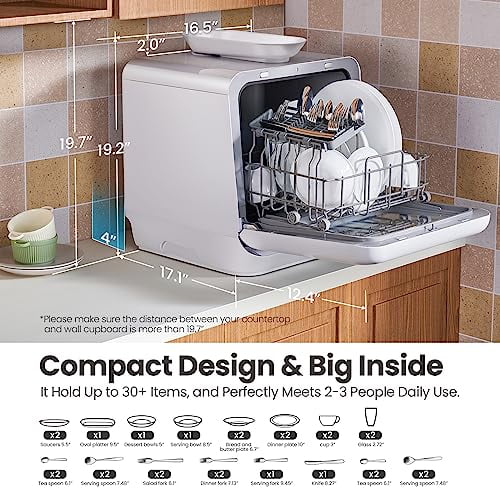 COMFEE' Portable Dishwasher Countertop with 5L Built-in Water Tank
