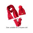 ZPAQI 3 In 1 Toddler Kids Winter Ribbed Knit Warm Hat Scarf Gloves Set