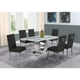 thumbnail image 2 of White Marble 7 piece Dining Set with Silver Stainless Steel Base, 2 of 4