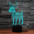 thumbnail image 1 of Luz nocturna LED 3D con ciervos navideños que cambian de color para niños, 1 of 2