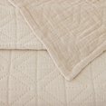 thumbnail image 4 of Laurel & Mayfair Maren Geometric Beige Cotton Reversible Bed Blanket, Full/Queen, 4 of 10