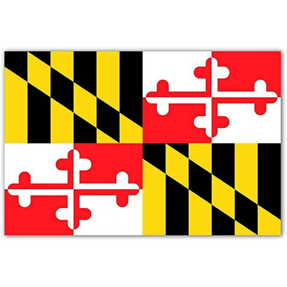 Maryland State Flag Rectangle Sticker Decal Bumper Sticker 3x5 in