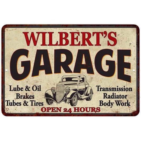 WILBERT'S Garage Gift Man Cave Metal Sign Decor 12x18 112180014405