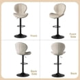 thumbnail image 3 of Kitchen Stool Dining Room Beige Chairs and Bar Stools for Kitchen Island Barstools Counter Height With High Backrest Chair Set 2 My Lux Decor Round, 3 of 9