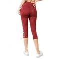 thumbnail image 3 of Women's Active Lattice Capri Cutout Workout Leggings -BRICK RED, S, 3 of 4