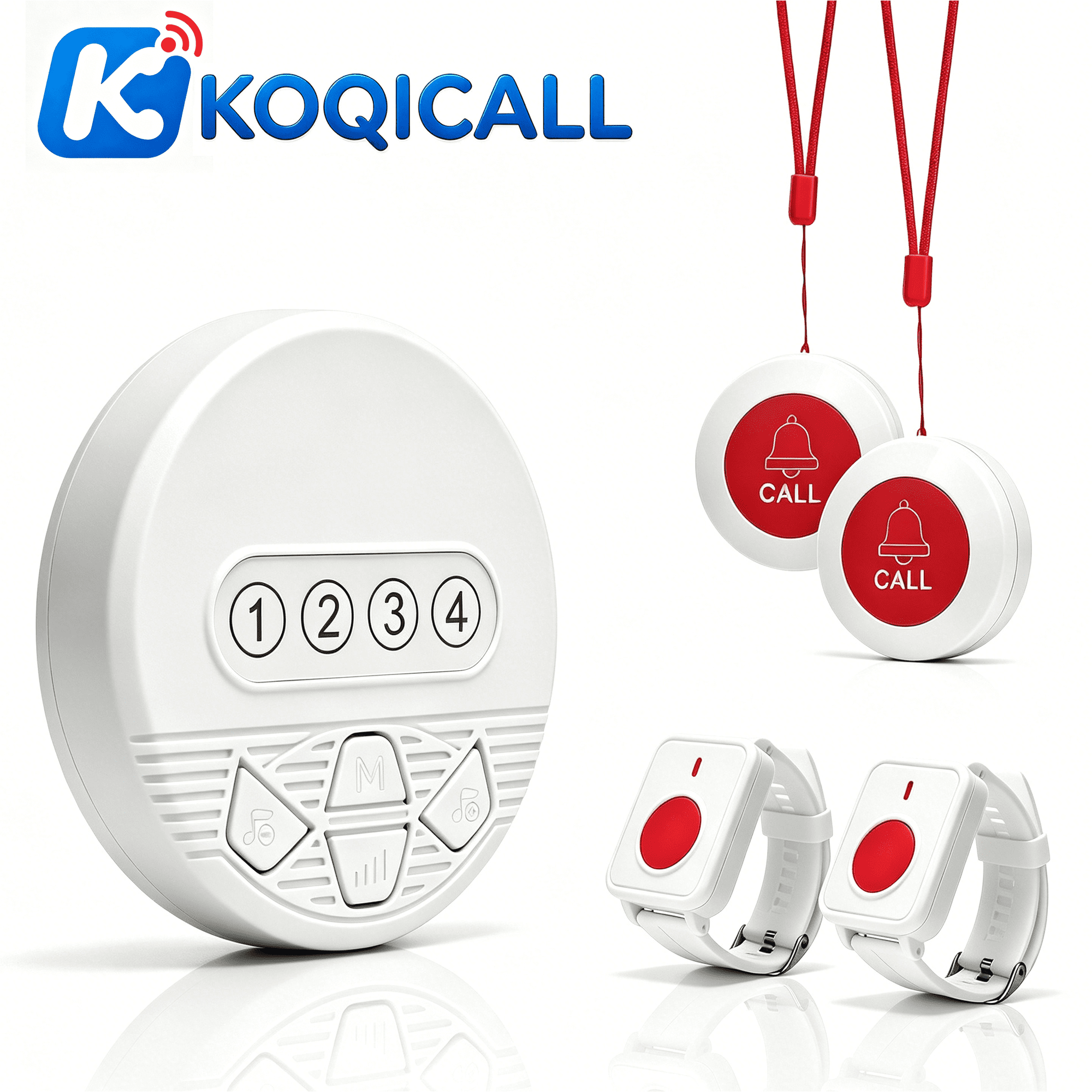 Caregiver Pager Wireless Call Button for Elderly - Call Bell Alarm System with LED Number Display for Seniors/Patient/Disabled at Nursing Home,Hospital,Clinic