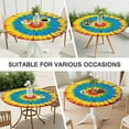 thumbnail image 7 of Colorful Tie Dye Mandala Pattern Round Fitted Tablecloth with Elastic Edge,Dining Table Cover Waterproof,Outdoor Round Tablecloth for Camping,Dining,Indoor and Outdoor, 7 of 7