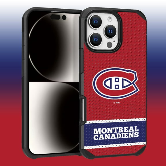 Apple iPhone 16 Pro Max (6.9) - NHL Licensed Montreal Canadiens Team Logo on Jersey Textured Dual Layer Case
