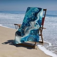 thumbnail image 4 of PHYHOO Blue Marble Texture Oversized Quick Dry Microfiber Beach Towel Render Pattern Lightweight Sand Free Towel Super Soft &amp; Absorbent for Travel Swimming Sports 30x60in, 4 of 8