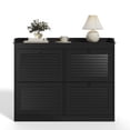 thumbnail image 6 of Large Shoe Cabinet with 4 Flip Drawers, Wooden Shoe Cabinet Storage with Adjustable Shelf for Entryway, Freestanding Hidden Shoe Organizer for Hallway, Bedroom, Living Room, Black, 6 of 8