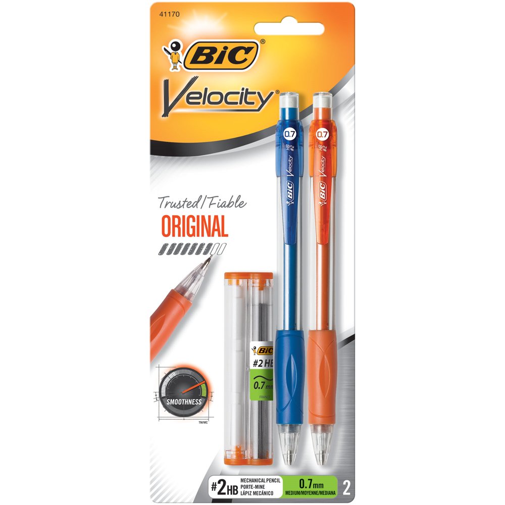 BIC Velocity Original Mechanical Pencil, Medium Point (0.7 mm), 2Count