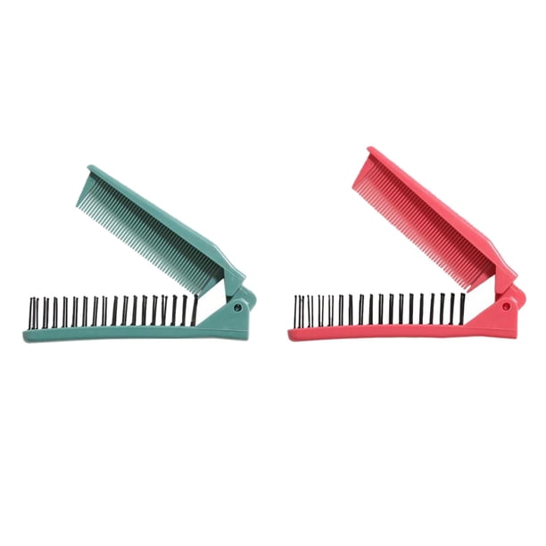 Peine de pelo plegable, cepillo ligero, mini peine de bolsillo para viajes, hogar y dama. Verde rojo