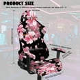 thumbnail image 5 of SCRAWLGOD Peach Blossom Stars Print Pink Black Print Gaming Chair Cover with Armrest Cover, Thick Computer Chair Protective with Stretchy Bottom Non Slip Gaming Rotating Chair Slipcover, 5 of 7