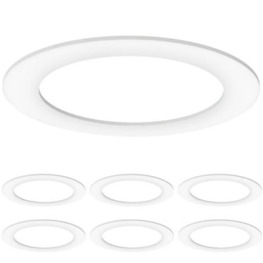 Sunco 6 Pack Goof Rings for 6 Inch Recessed Lights, White Goof Trim Ring, Outer Diameter 8.6-inch, Inner Diameter 6.2-inch, Durable Plastic Design, Matte Finish, Flush Mount
